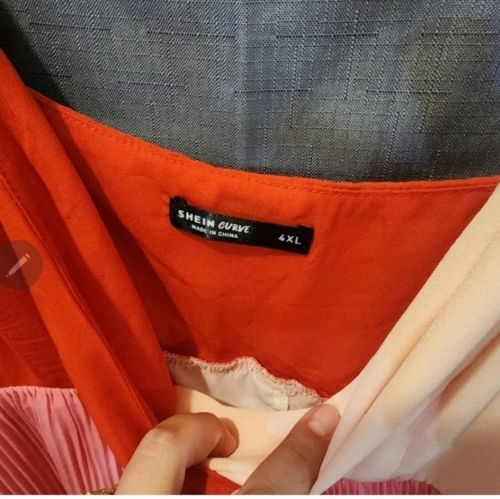 NWOT Shein 4x ruffle color block dress